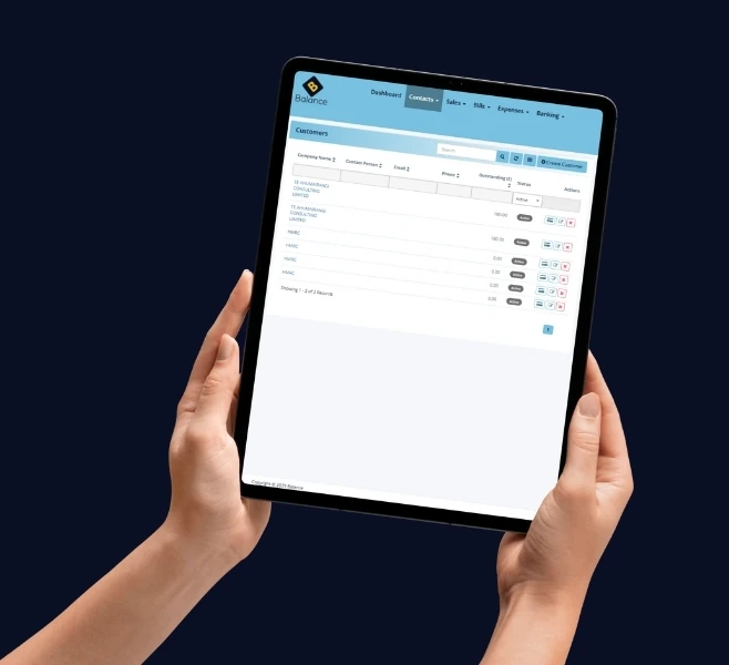 Customer Contact Management - The Balance App Hero Image